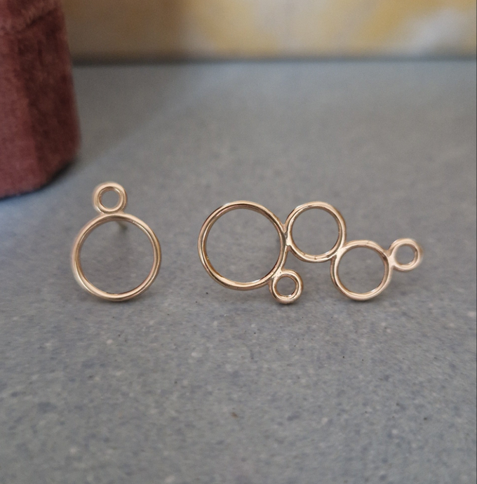 Bubble ørering, 14kt guld
