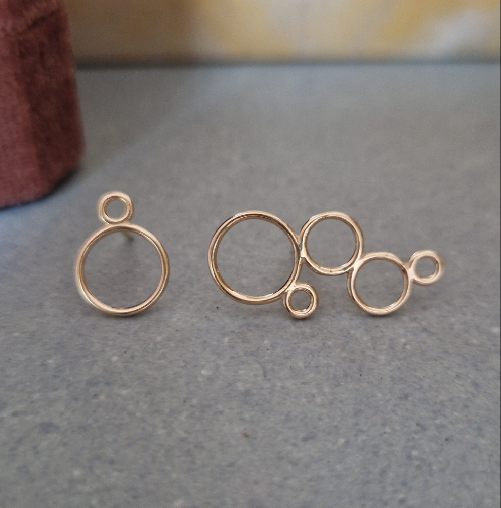 Bubble ørering, 14kt guld