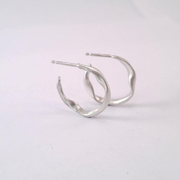 SWIRL hoop earring, silver